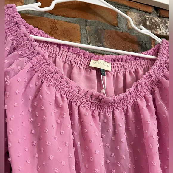 Alredine Swiss Dot Off The Shoulder Top Size L - Picture 6 of 7